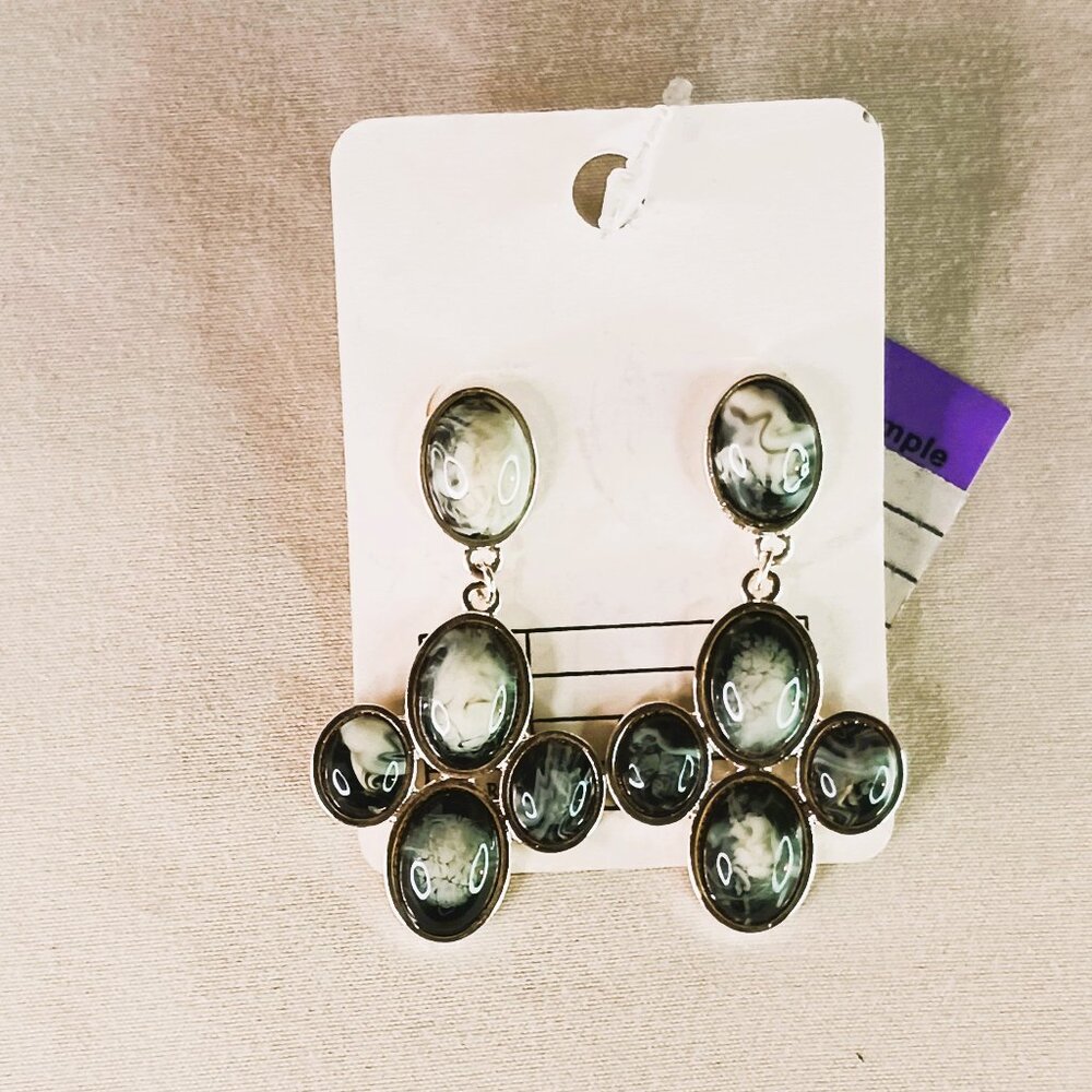 New Oval Marble Earrings